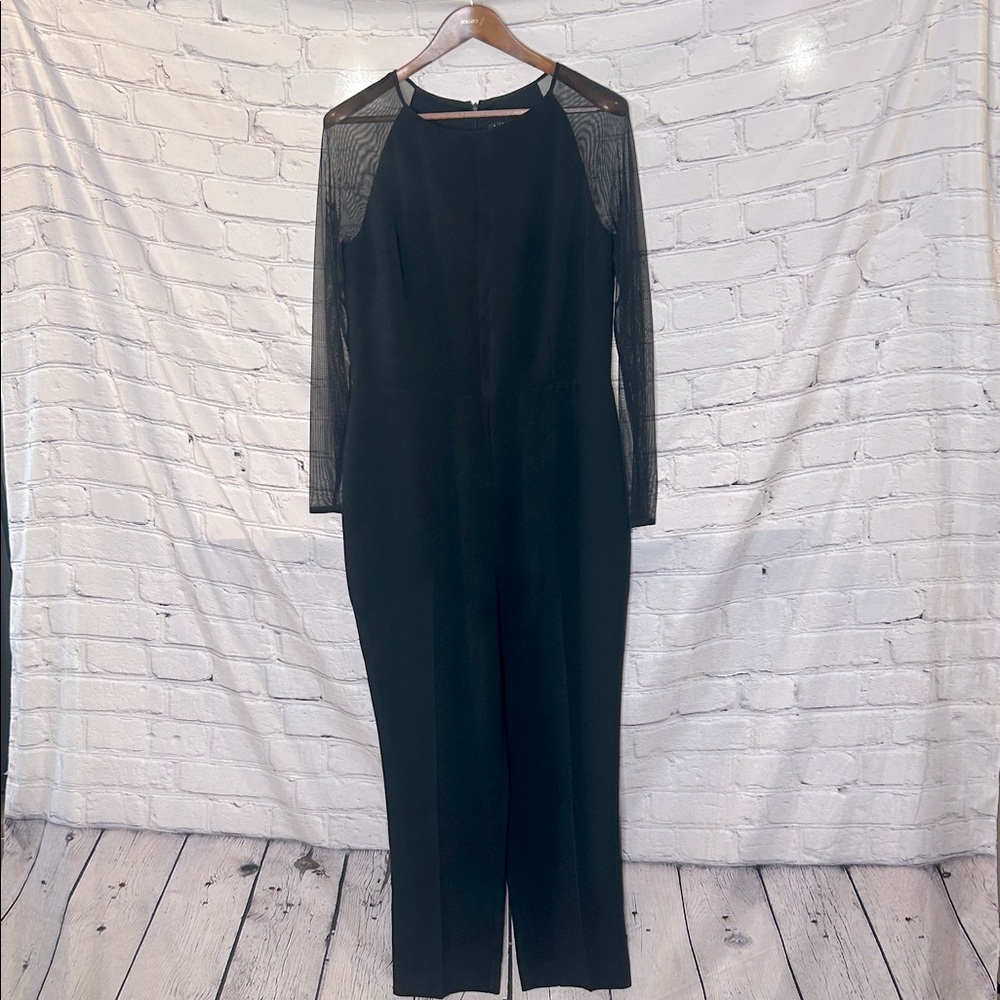 Lauren Ralph Lauren Black Sheer Long Sleeve Jumpsuit Size 12